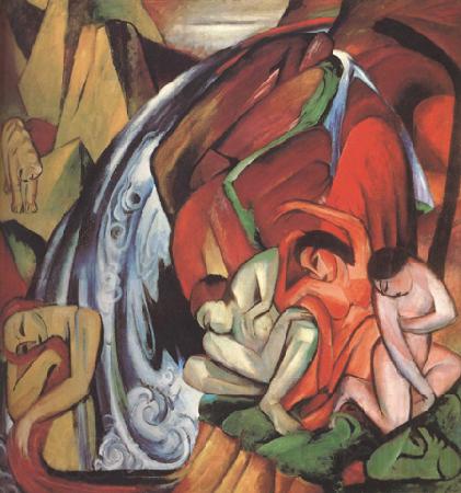Franz Marc The Waterfall (mk34) Germany oil painting art